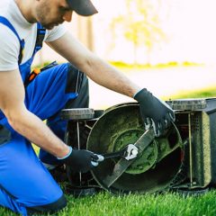 sharpen lawn mower blades